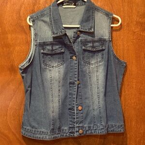Allegra K Blue Denim Vest
